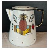 Vintage Georges Briard Ambrosia Enamelware Coffee Pot