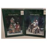Pair of Dickens Keepsake Lighted Holiday Houses