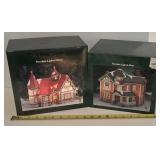 Pair of Dickens Keepsake Lighted Holiday Houses
