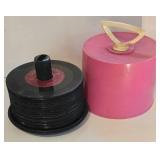 Hot Pink Vintage Disk-Go-Case with Multiple 45