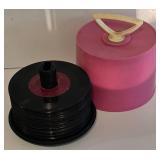 Hot Pink Vintage Disk-Go-Case with Multiple 45