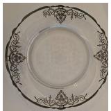 Vintage Etched Plates + Etched Clear Glass Compote