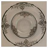 Vintage Etched Plates + Etched Clear Glass Compote