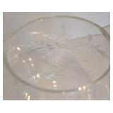 Vintage Etched Plates + Etched Clear Glass Compote
