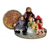 Vintage Fun! Vintage Floral Design Tray and Figurines