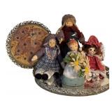 Vintage Fun! Vintage Floral Design Tray and Figurines