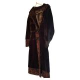 Vintage Long Fur Coat with Hood / Vintage Statement Long Fur Coat with Collar