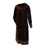 Vintage Long Fur Coat with Hood / Vintage Statement Long Fur Coat with Collar