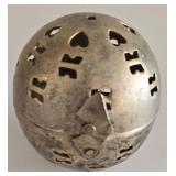 Vintage Potpourri Ball, Candleholders & Brass Bell Decor