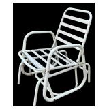 Outdoor Cream Glider Chair with Metal Base