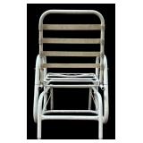 Outdoor Cream Glider Chair with Metal Base