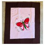 New, Absolutely Adorable Handmade Quilt with Butterfly and Whimsical Backing