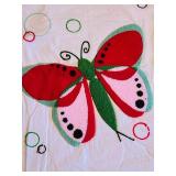 New, Absolutely Adorable Handmade Quilt with Butterfly and Whimsical Backing