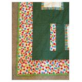 Handmade Quilt in Bright Colors, Incredible Detail