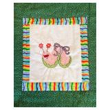 Handmade Quilt in Bright Colors, Incredible Detail