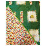 Handmade Quilt in Bright Colors, Incredible Detail