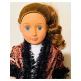Our Generation / Battat 18" Long Curly Red Hair Blue Eyes / Aubrie Doll with Handmade Clothes