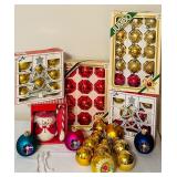 Variety of Fantastic Vintages Ornaments, Snowman Decanter with Spoon and Vintage Ornament Oil Candles