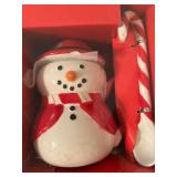 Variety of Fantastic Vintages Ornaments, Snowman Decanter with Spoon and Vintage Ornament Oil Candles