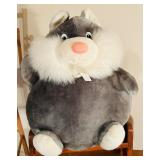 Vintage Dayton Hudson "Pajama Pals" Cat Gray Pajama Holder Pillow Plush 15" and Vintage Wood Doll Furniture