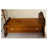 Vintage Dayton Hudson "Pajama Pals" Cat Gray Pajama Holder Pillow Plush 15" and Vintage Wood Doll Furniture