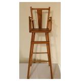 Vintage Dayton Hudson "Pajama Pals" Cat Gray Pajama Holder Pillow Plush 15" and Vintage Wood Doll Furniture