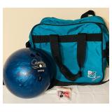 Vintage Bowling Bag with Vintage Columbia 300 White Dot Bowling Ball
