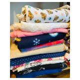 Large Lot of Bright Fun Remnants and Yardage Fabric Prints