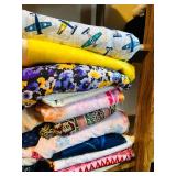 Large Lot of Bright Fun Remnants and Yardage Fabric Prints