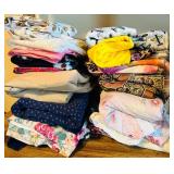 Large Lot of Bright Fun Remnants and Yardage Fabric Prints