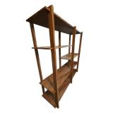 Mid Century Modern Wooden Bookshelf with Open Shelving