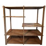 Mid Century Modern Wooden Bookshelf with Open Shelving