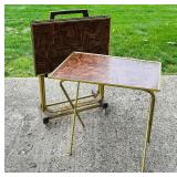 Vintage MCM Mid Century Modern TV Trays and Stand