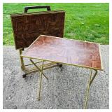 Vintage MCM Mid Century Modern TV Trays and Stand