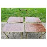 Vintage MCM Mid Century Modern TV Trays and Stand