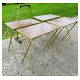 Vintage MCM Mid Century Modern TV Trays and Stand