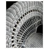 Vintage Adirondack Style White Wicker Armchair