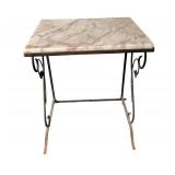 Pretty Vintage Petite Metal and Marble Top / Side Table / Accent Table