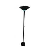 Vintage Torchiere Floor Lamp with Blue / Green Glass Accent
