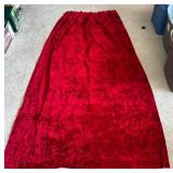 Pair of Red Velvet Fabric Panels