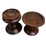 Vintage Wooden Home Decor Items including Candle Holders