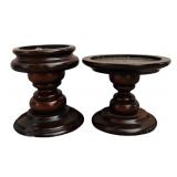 Vintage Wooden Home Decor Items including Candle Holders