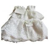 Fabric Remnants including Three Yards of White Lace