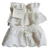 Fabric Remnants including Three Yards of White Lace