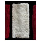 White and Red Large Incredibly Soft Fabric Remnants