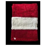 White and Red Large Incredibly Soft Fabric Remnants