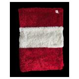 White and Red Large Incredibly Soft Fabric Remnants