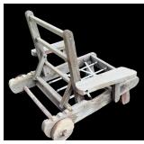 Vintage Wooden Deck Chair and Wooden Lounger