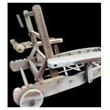 Vintage Wooden Deck Chair and Wooden Lounger