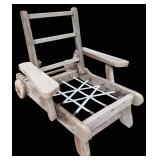 Vintage Wooden Deck Chair and Wooden Lounger